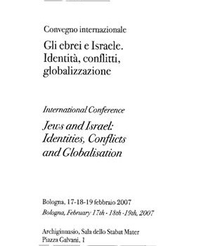 CONVEGNO INTERNAZIONALE “GLI EBREI E ISRAELE. IDENTITÀ, CONFLITTI, GLOBALIZZAZIONE